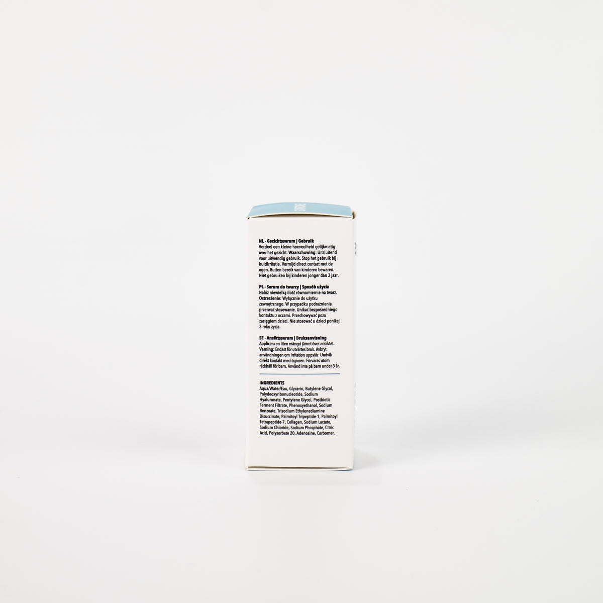 SKINTONE PDRN Serum – gebruiksaanwijzing en ingrediënten op de doos (NL/PL/SE)