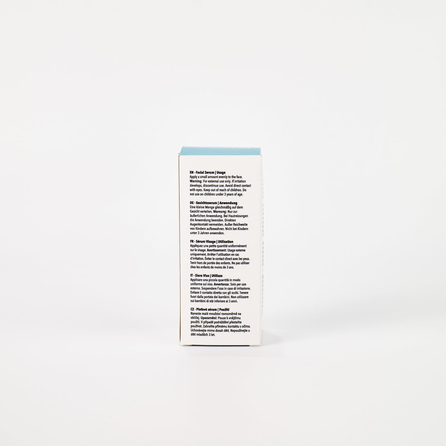 SKINTONE PDRN Serum – meertalige gebruiksaanwijzing op de doos (EN/DE/FR/IT/CZ)