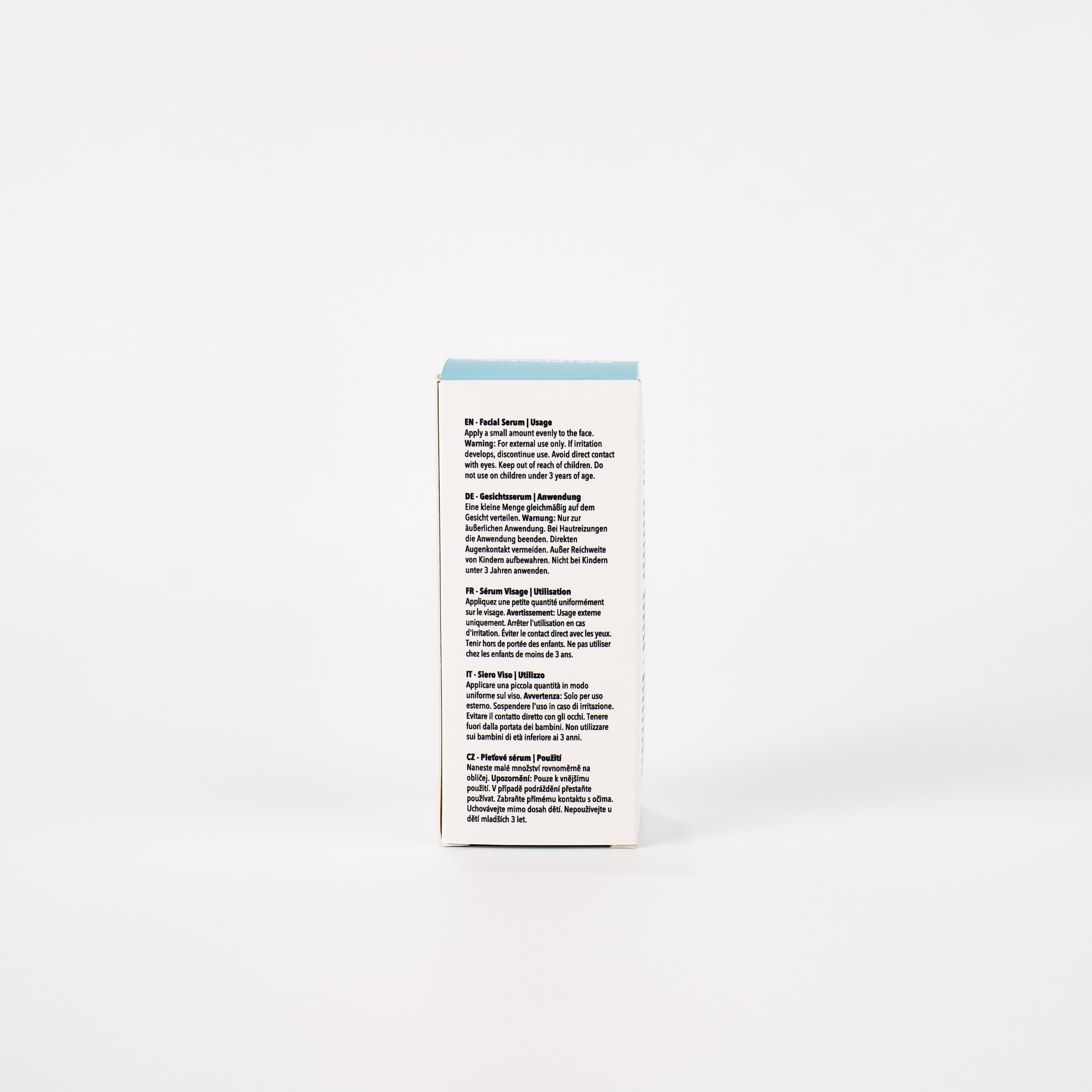 SKINTONE PDRN Serum – meertalige gebruiksaanwijzing op de doos (EN/DE/FR/IT/CZ)